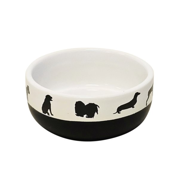 Nobby Hunde Keramik Napf "SHAPE" weiß/schwarz Ø 13 x 6 cm, 0,5 l