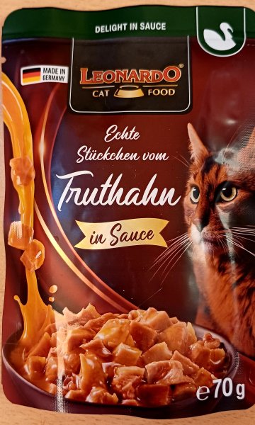 LEONARDO® Pouches Delight in Sauce Echte Stückchen vom Truthahn 70g