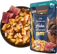LEONARDO® Pouches Delight in Sauce Echte Stückchen vom Huhn mit Thunfischfilet 70g