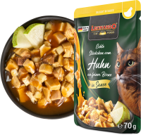LEONARDO® Pouches Delight in Sauce Echte Stückchen vom Huhn an feiner Birne 70g