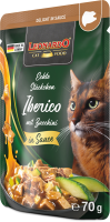 LEONARDO® Pouches Delight in Sauce Echte Stückchen Iberico mit Zucchini 70g