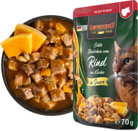 LEONARDO® Pouches Delight in Sauce Echte Stückchen vom Rind an Kürbis 70g
