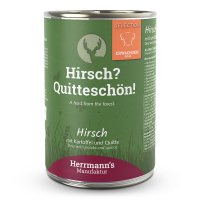 Herrmanns Hunde Dose - Adult Hirsch mit Kartoffel & Quitte - 400g Hunde Nassfutter