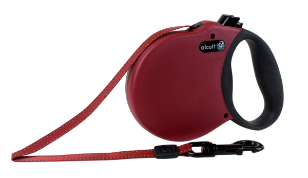 Alcott Adventure Automatik-Rollleine L rot 5m Gurt für Hunde bis 50kg