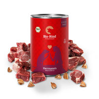 Herrmanns Hunde Dose - Classic Bio-Rind mit Buchweizen - 400g für Hunde Nassfutter