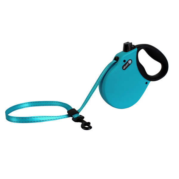 Alcott Adventure Automatik-Rollleine M blau 5m Gurt für Hunde bis 30kg