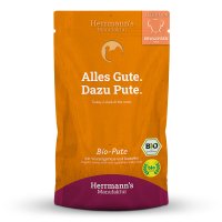 Herrmanns Hunde Pouches - Adult Bio-Pute mit Pastinake & Kartoffel  - 150g Hunde Nassfutter