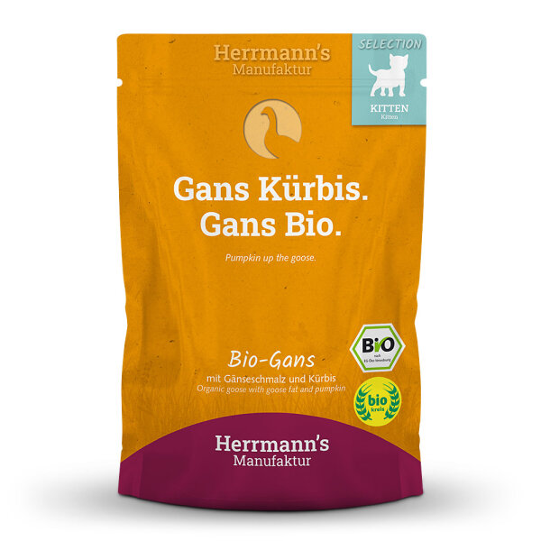 Herrmanns Kitten Pouches - Kitten Bio Gans mit Kürbis 100g
