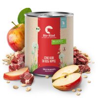 Herrmanns Welpen Menu Dose - Bio-Rind mit Apfel und Haferflocken - 800g Hunde Nassfutter für Welpen