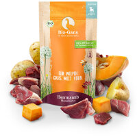 Herrmanns Welpen Menu Pouches - Bio-Gans mit Kürbis und Kartoffeln - 150g Hunde Nassfutter für Welpen