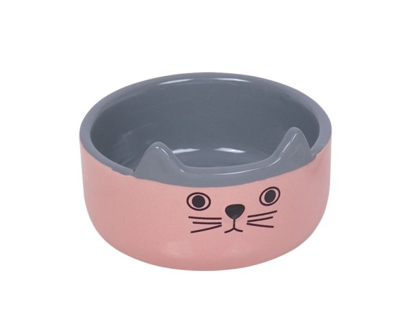 Katzen Schale Cat Face - Keramik pink 160ml