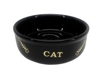 Katzen Schale Golden Cat - Keramik schwarz 250ml