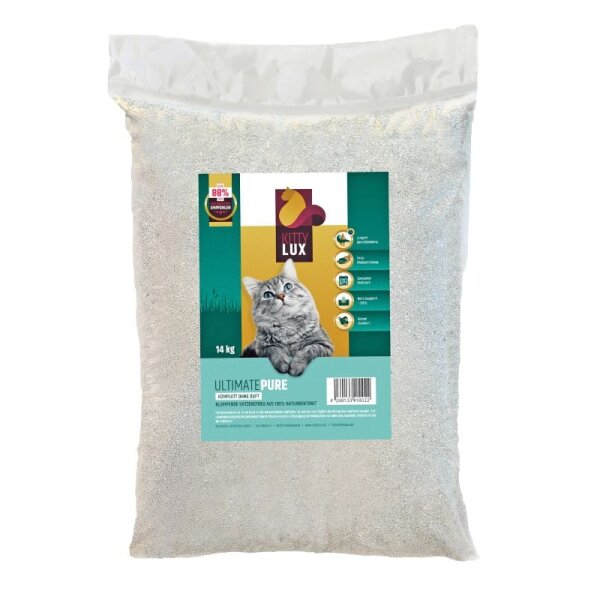 KittyLux Ultimate "Pure" ohne Duft 14kg - Katzenstreu