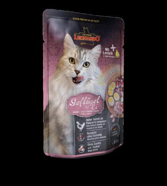 LEONARDO® Pouches 85g Geflügel & Ei - Frischebeutel