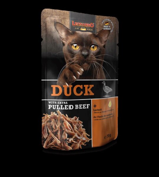 LEONARDO® Pouches + extra pulled Beef - Duck 70g