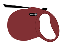 Alcott Wanderer Automatik-Rollleine L rot 5m Gurt für Hunde bis 50kg