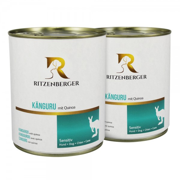 Ritzenberger Hunde Menü Dose - Sensitiv Känguru mit Quinoa 800g - Hundefutter