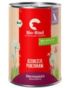 Herrmann's Hunde Dose - Sensible Bio-Rind mit Karotten und Süßkartoffel - 400g für Hunde Nassfutter purinarm sensibel