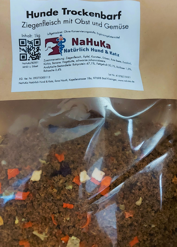 NaHuKa Trockenbarf Ziegenfleisch mit Obst & Gemüse 1kg