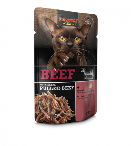[P0001529] LEONARDO® Pouches + extra pulled Beef  - Beef 70g