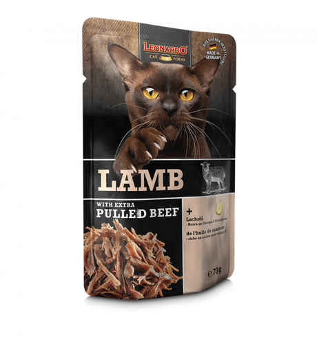 [P0001532] LEONARDO® Pouches + extra pulled Beef - Lamb 70g