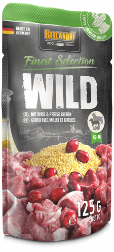 [P0000875] BELCANDO® Finest Selection - Wild mit Hirse & Preiselbeeren 125g Frischebeutel