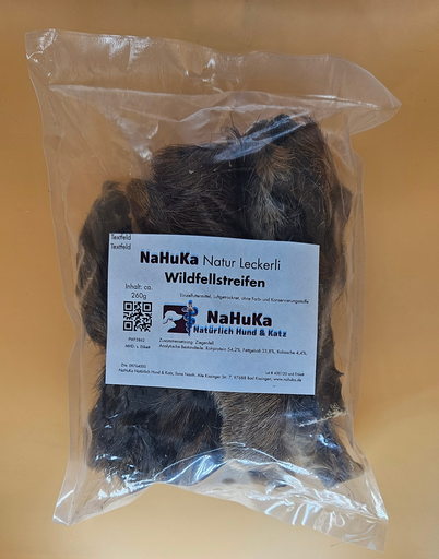 [P0008298] NaHuKa Natur Leckerli - Wildfellstreifen ca. 260g