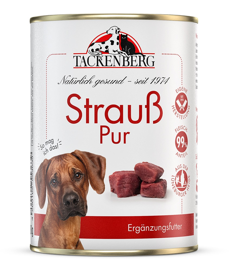 [P0008571] Tackenberg Reinfleisch Dose Strauß pur 400g - Nassfutter