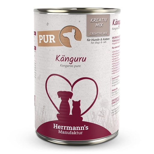 [HM009983] Herrmann's Reinfleisch Dose - Kreativ-Mix Känguru - 400g Single Protein Nassfutter