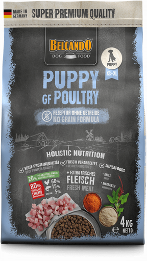 [P0001266] BELCANDO® Trockenfutter Puppy GF Poultry 4kg für Hunde Welpen